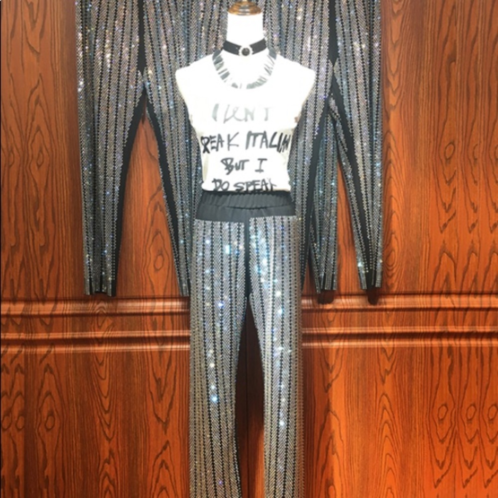 🚨CLEARANCE! RHINESTONE LUXURY PANTS Haute - Picture 7 of 8
